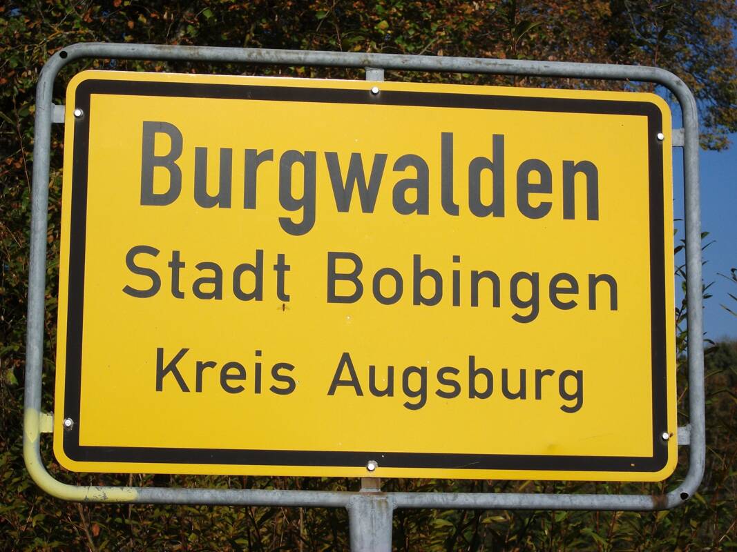 Ortsschild Burgwalden